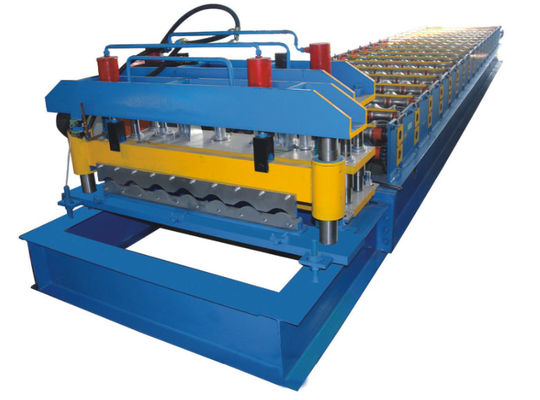 ISO Glazed Tile Roll Forming Machine 4m/min Hydraulic Guide Column