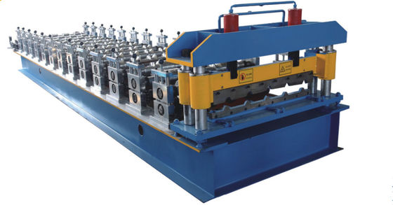ISO Glazed Tile Roll Forming Machine 4m/min Hydraulic Guide Column