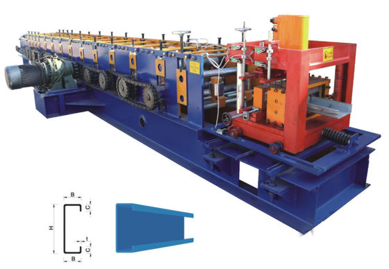 7.5KW C Purlin Roll Forming Machine C Channel Hydraulic Punching