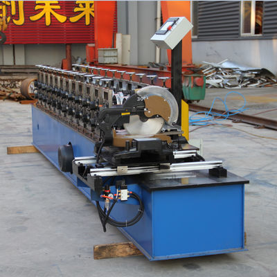 Blue Shutter Door Roll Forming Machine CE With 15 Rows