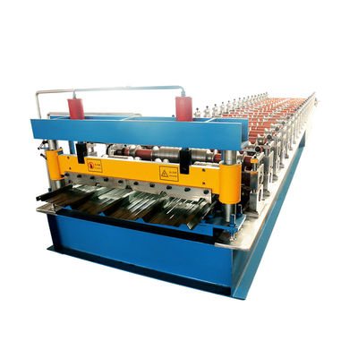 Blue Roof Sheet Metal Roll Forming Machines 15m/min Hydraulic Cutting