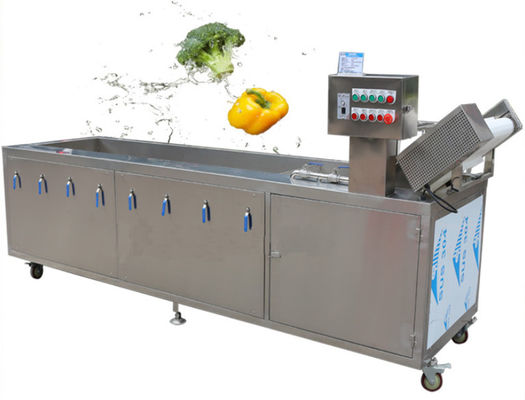 800kg/h Vegetable Bubble Washing Machine , 3.2m Industrial Fruit Washing Machine