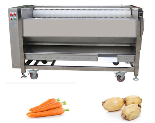 800kg/h Food Processing Machinery , Brush Industrial Peeling Machine