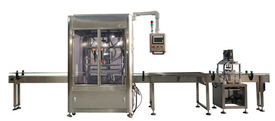 Peanut Oil Automatic Packaging Machine , 1800bph Oil Bottle Filling Cap Machine