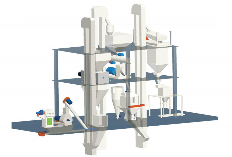 178.5kw Poultry Animal Feed Production Line Automatic Package 5ton / H Commercial