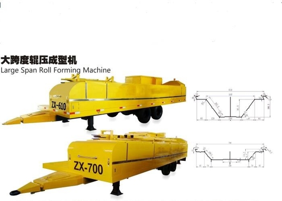 Large Long K Span Roll Forming Machine Vertical Decoiler 14 Steps